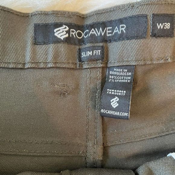 ROCAWEAR Mens Jeans Moto Urban Streetwear Slim Fit Denim Pleats Green‎ 39 x 31 - Picture 4 of 9